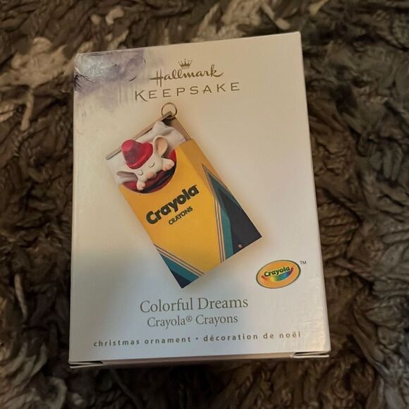 NIB Hallmark 2007 Christmas Ornament Colorful Dreams Crayola Crayons Mouse Sleep - Picture 1 of 6